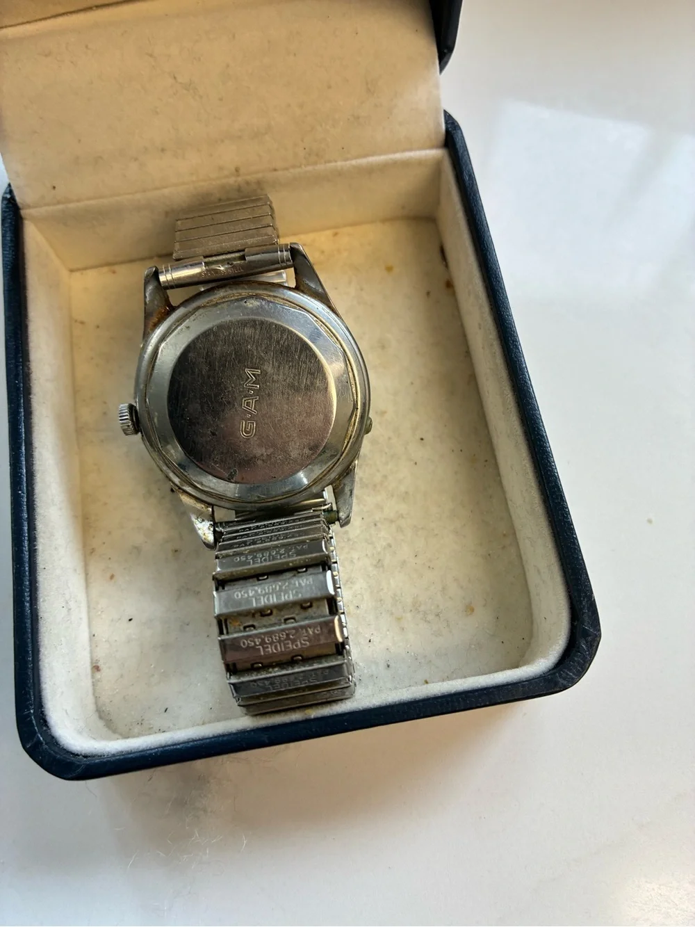 Gubelin Vintage Stainless Steel Wristwatch with Gold Accents